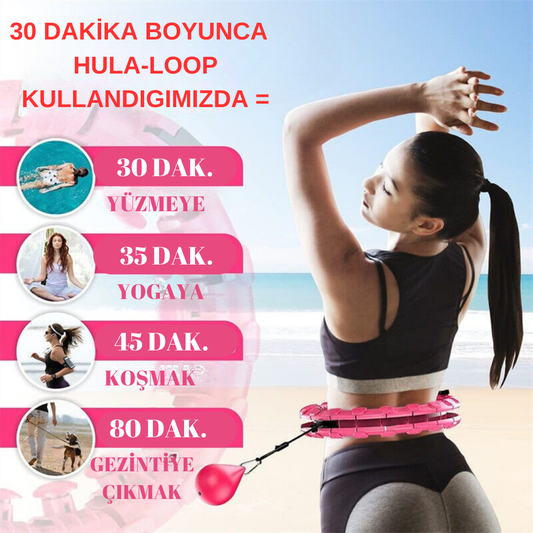 Hula Hoop Egzersiz Çemberi - Egzersiz Halkası - Ağırlıklı - Bel Bölgesi Ayarlanabilir